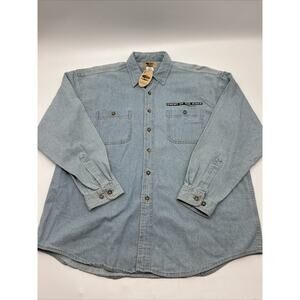 Vintage ID Wear Denim Shirt ENEMY OF THE STATE Men’s Size XL BLUE Shirt NEW